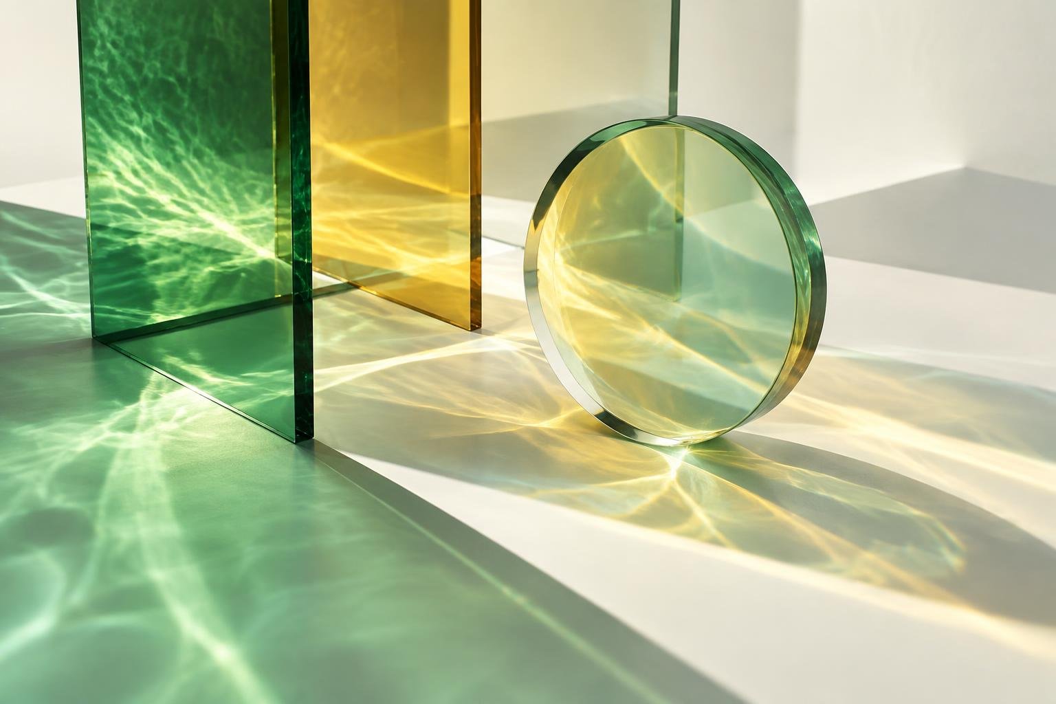 Abstract light refraction illustrating a connected digital system