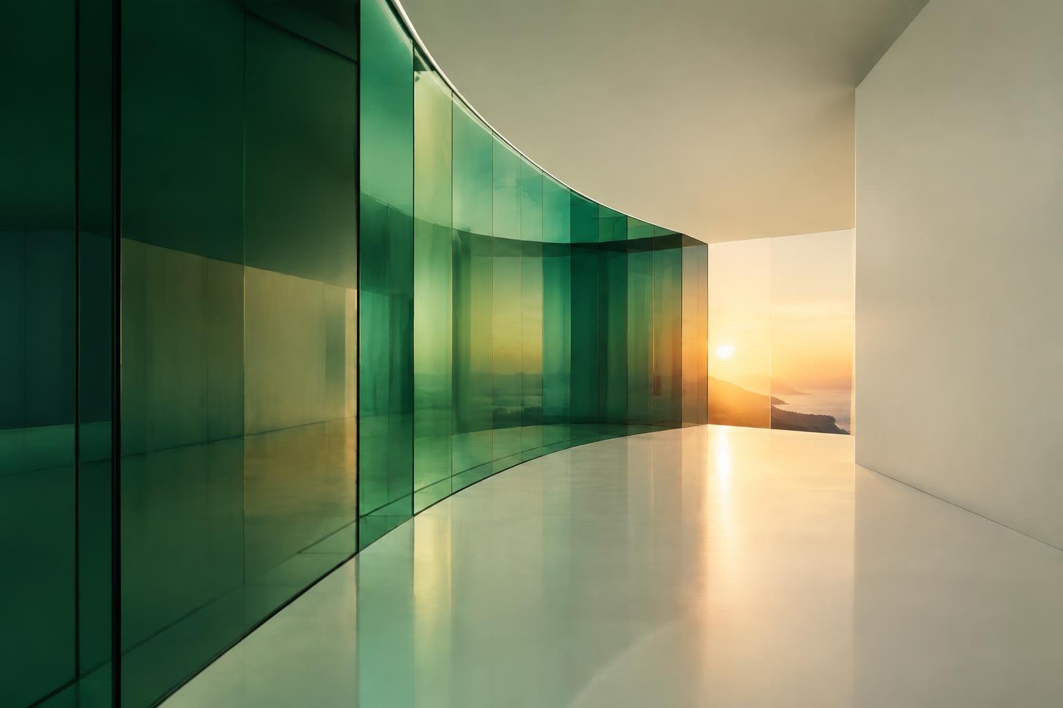 Sculptural glass installation representing a connected digital growth system