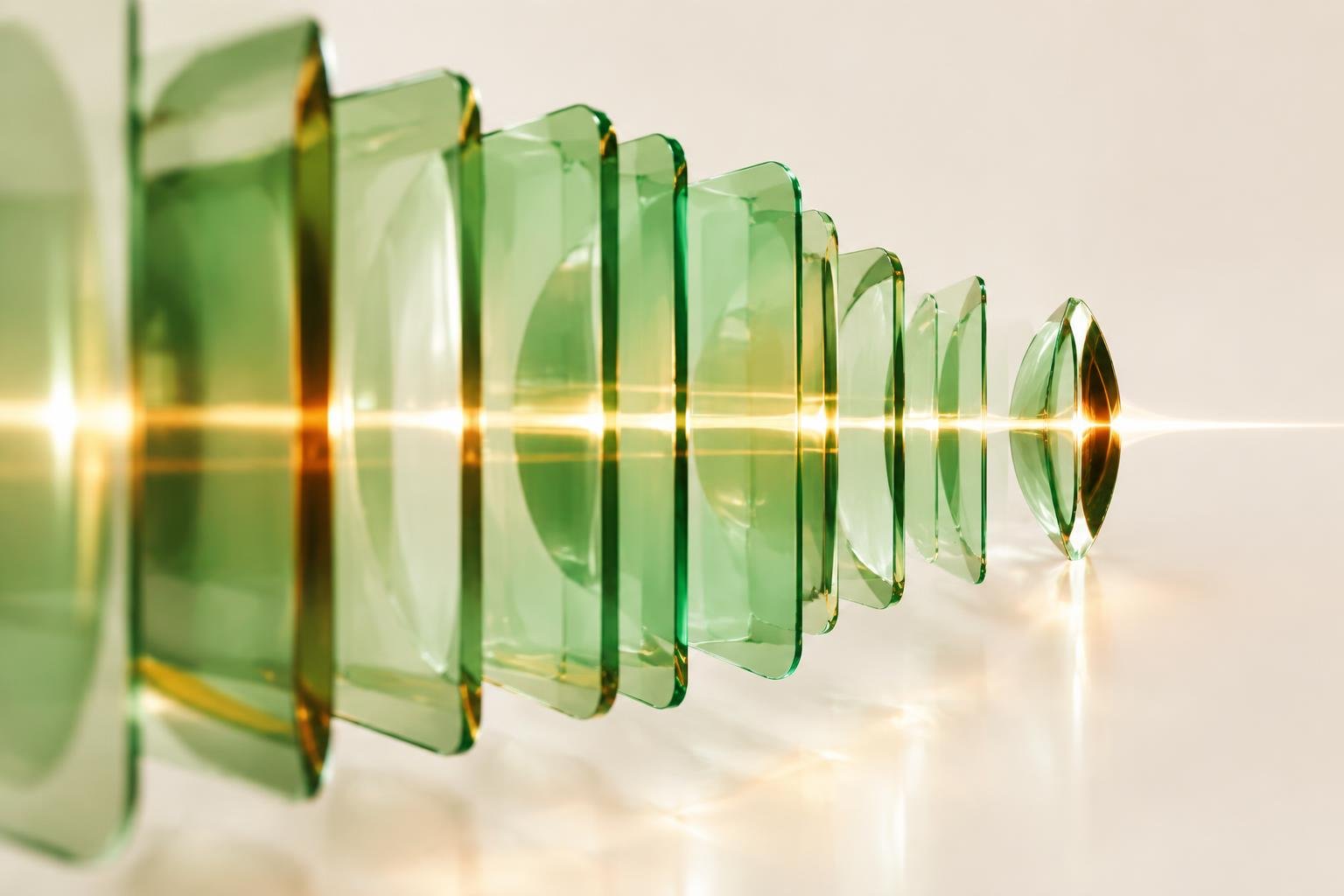 Abstract light refraction illustrating a connected digital system
