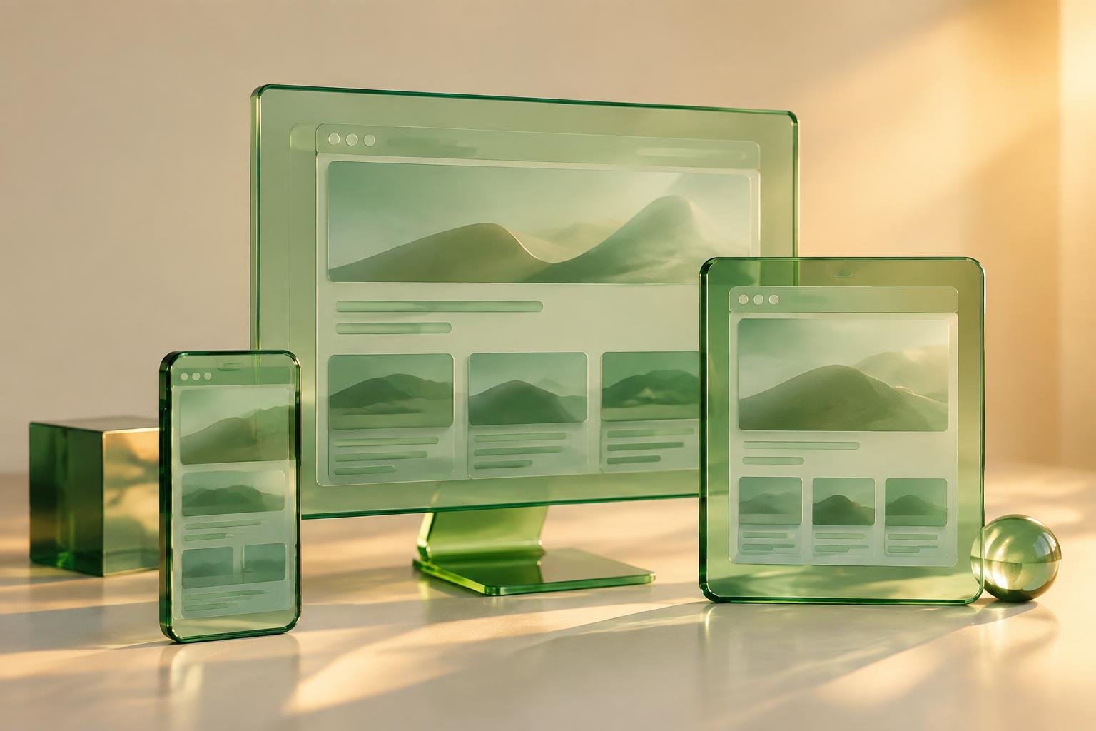 Responsive website design displayed across laptop, tablet and mobile